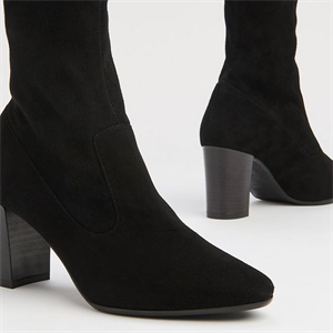 L.K. Bennett Alice Black Stretch Suede Ankle Boots
